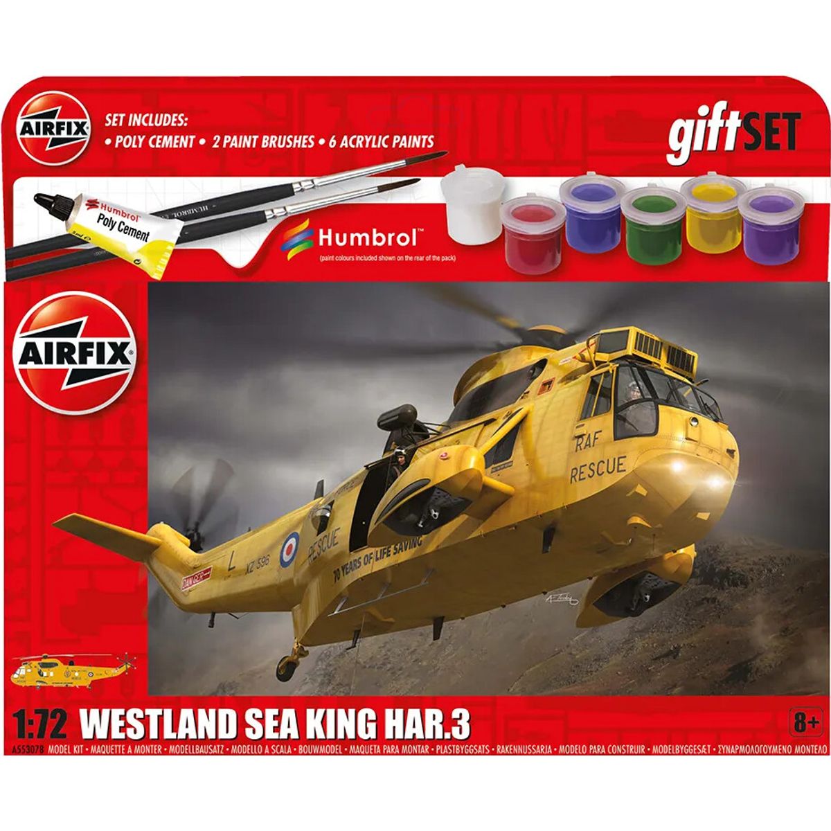 Airfix - Westland Sea King Helikopter Byggesæt Inkl. Maling - 1:72 - A55307b