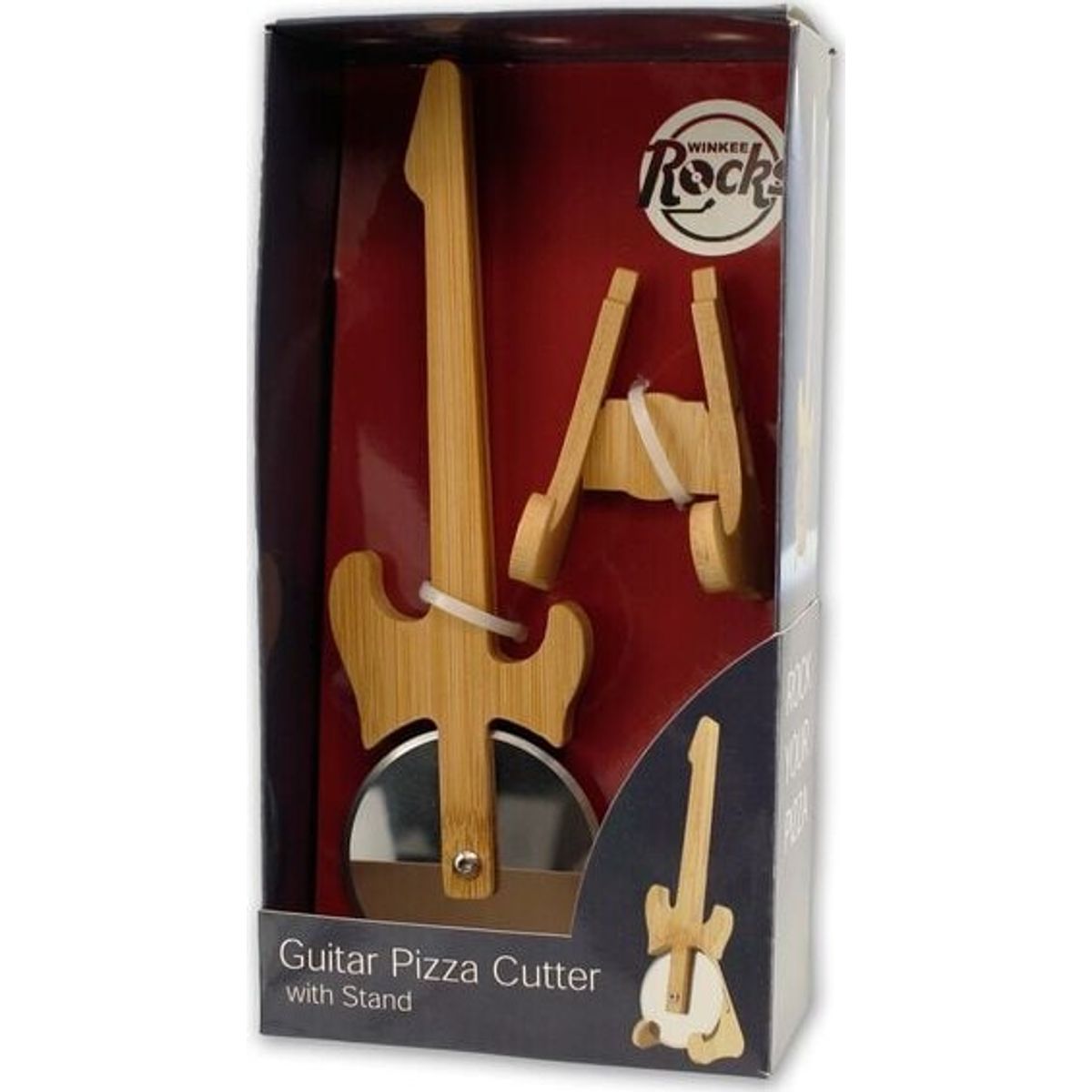 Winkee - Pizzaskærer - Guitar Pizza Cutter With Stand