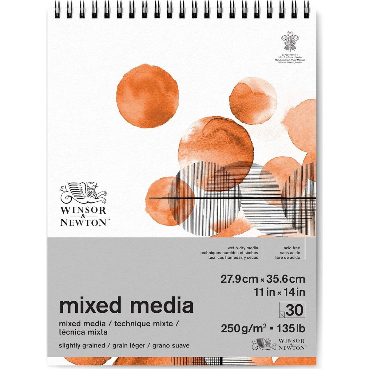 Winsor & Newton - Mixed Media Skitseblok 250g 28x36 Cm - 30 Sider