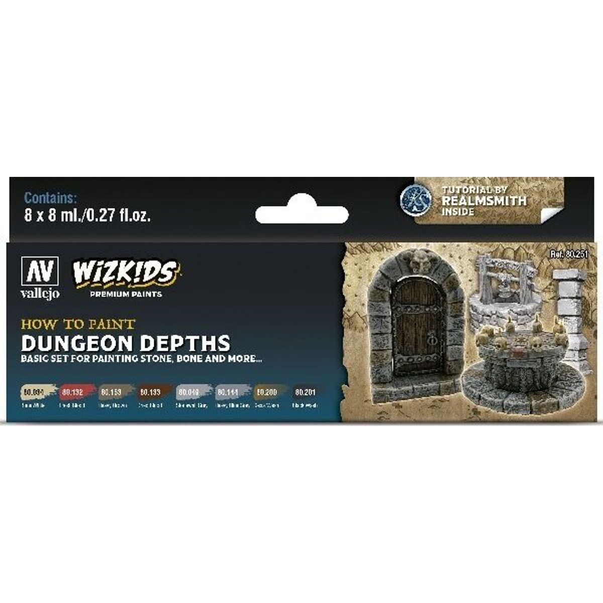 Vallejo - Wizkids Dungeon Depths - How To Paint - 8x8 Ml - 80251