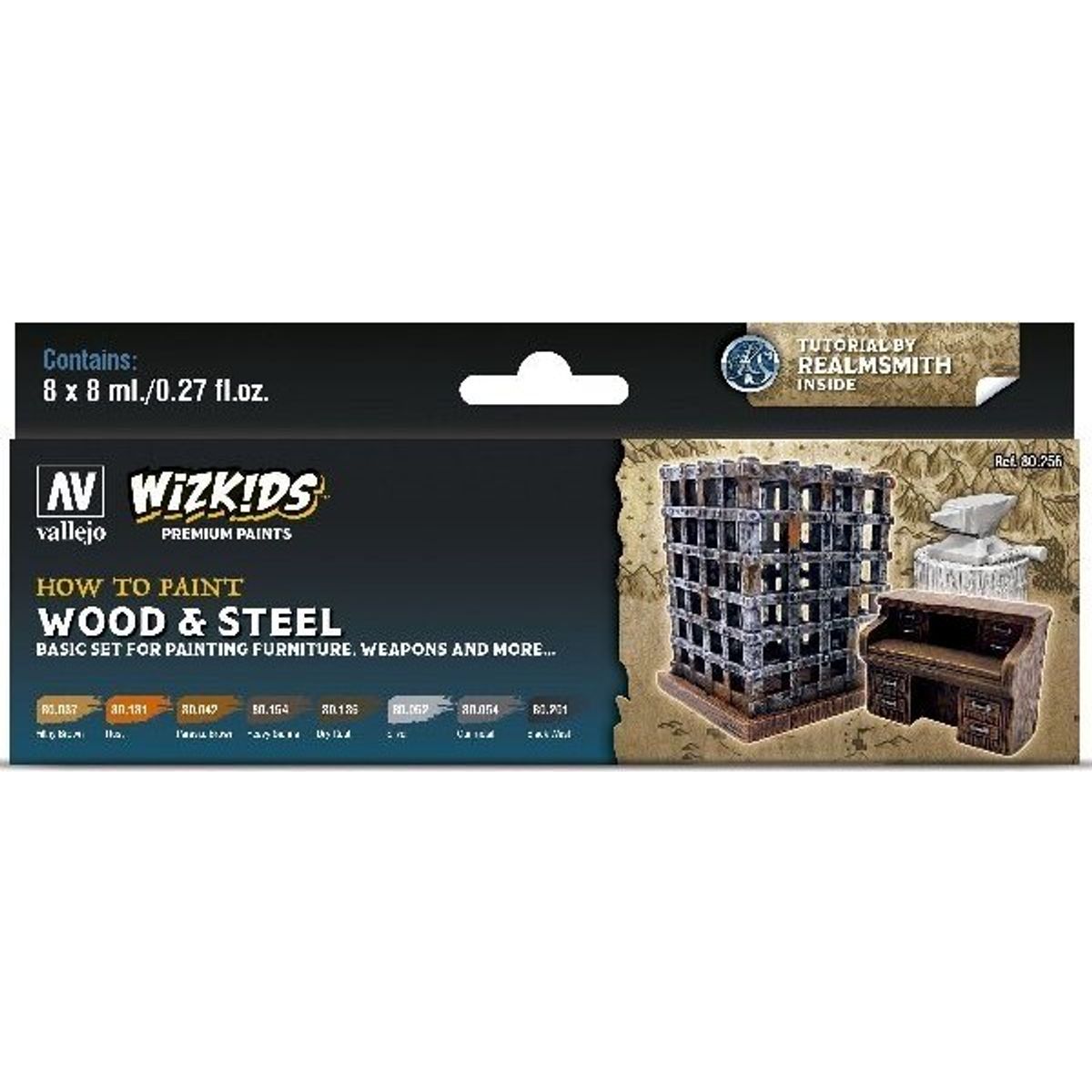 Vallejo - Wizkids Wood And Steel - How To Paint - 8x8 Ml - 80256