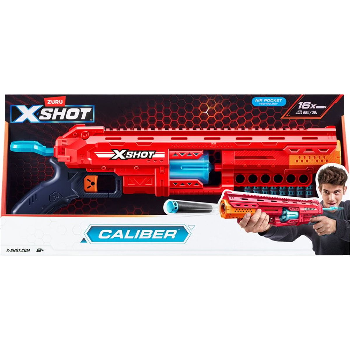 X-shot - Excel Caliber Blaster Gun - 16 Skud - Series 1 - Zuru