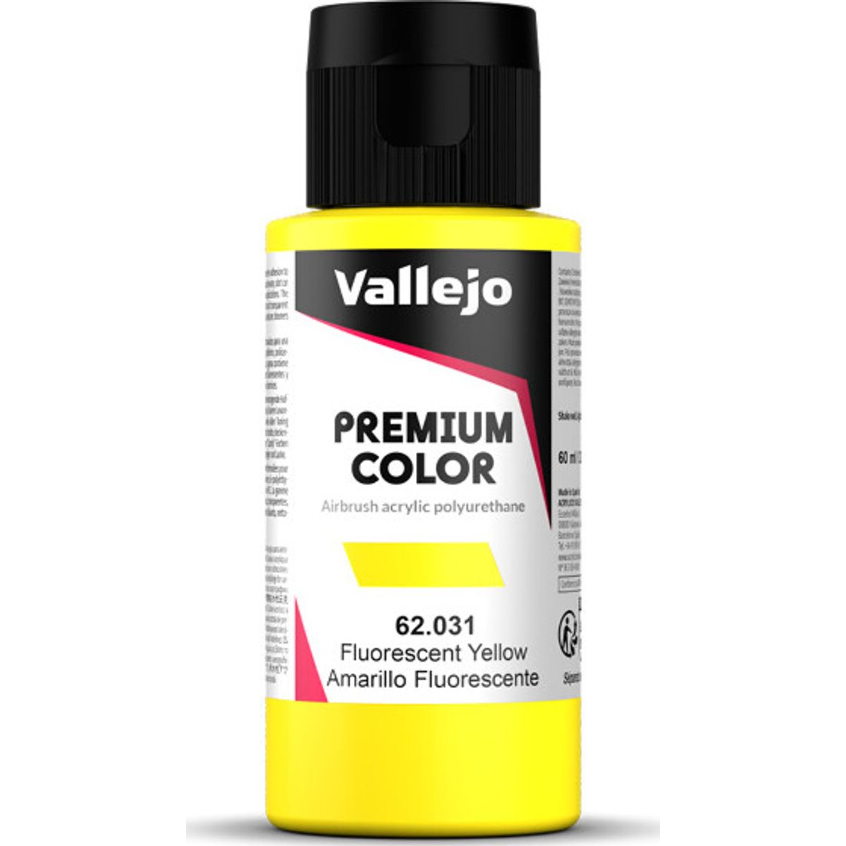 Vallejo - Premium Airbrush Maling - Fluorescent Yellow 60 Ml