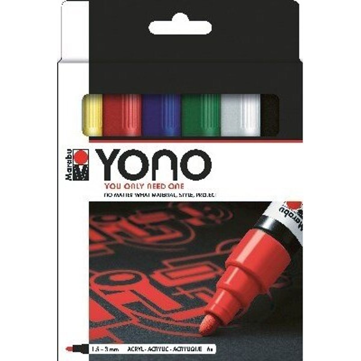 Marabu - Tusser - Yono -1,5-3,0 Mm - 6 Farver