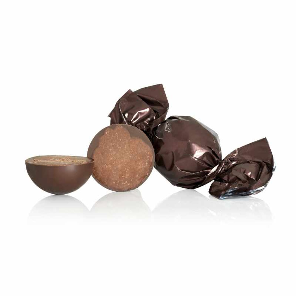 Fyldte chokoladekugler m/ mint - Mørkebrun - 1 kg