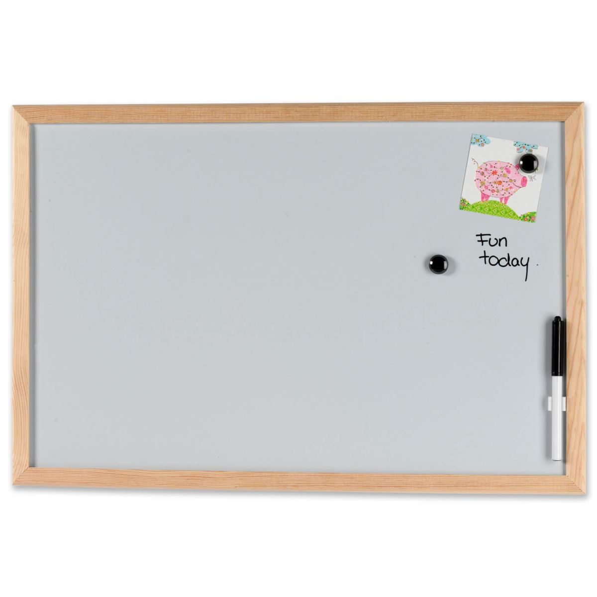 Whiteboard 60X40 Cm Magnetisk Med Træramme - Inkl. 1 Marker Og 2 Magneter