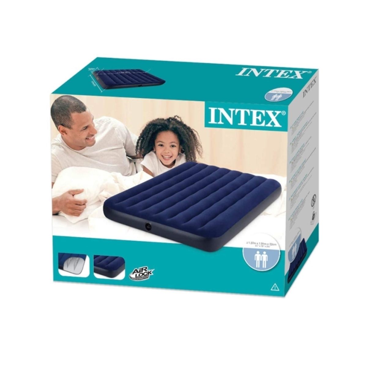 Intex Klassisk Downy Luftmadras 137X191x25 Cm