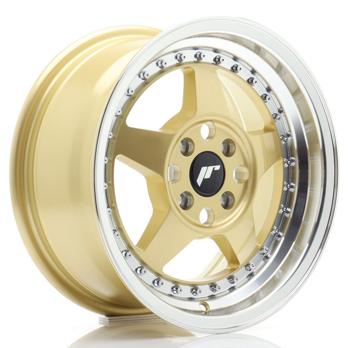 JR WHEELS JR6 Gold w-Machined Lip Gold w/Machined Lip