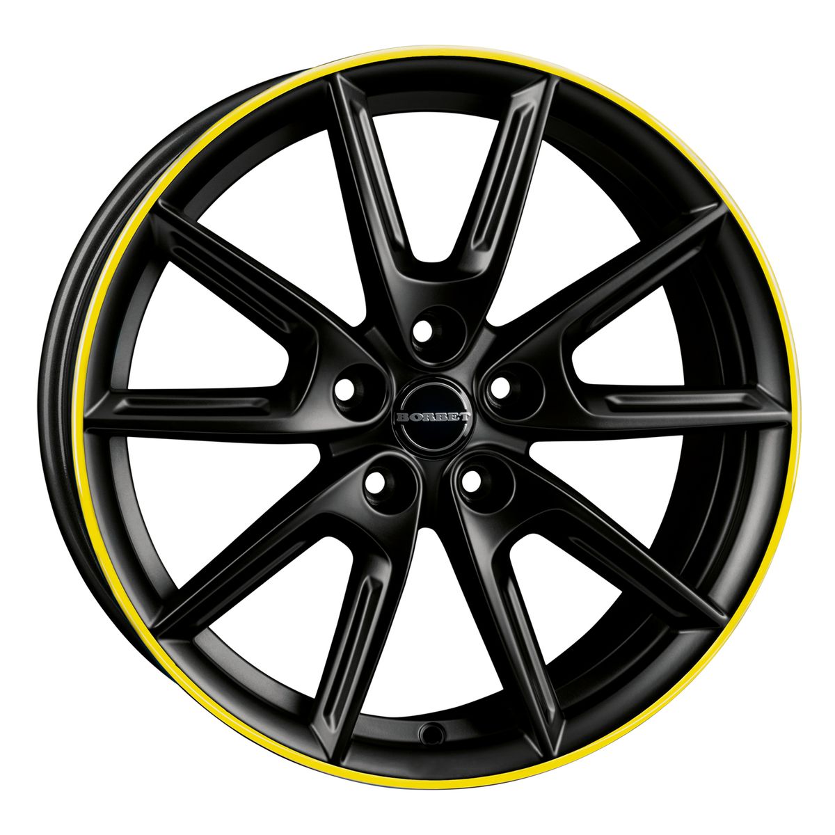 Borbet lx18 black matt rim yellow black matt rim yellow