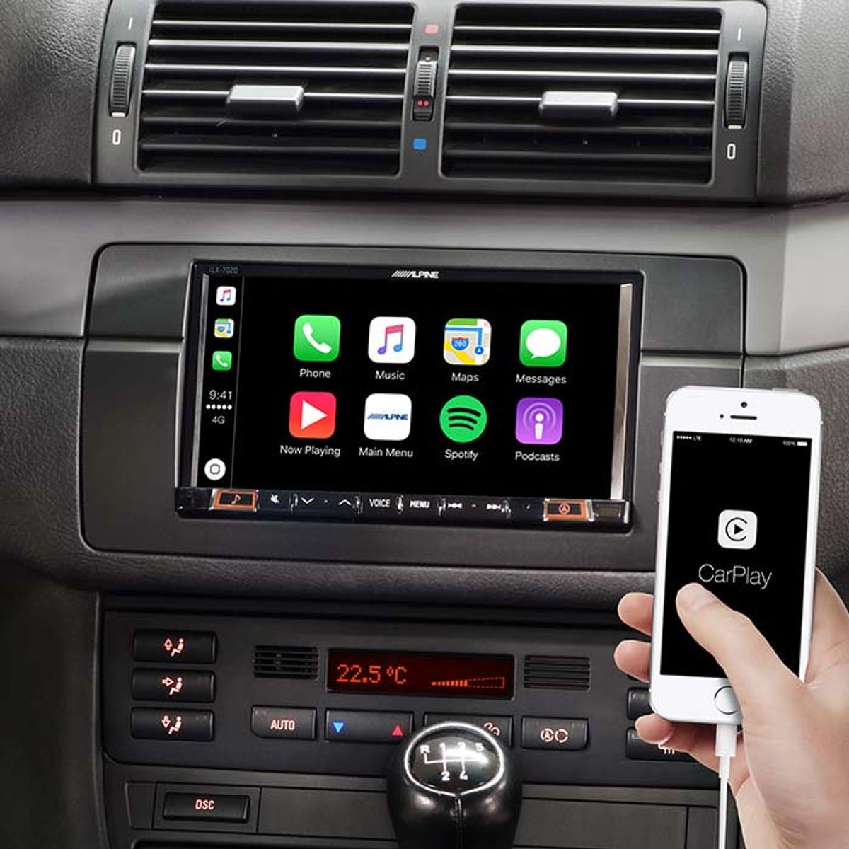 Alpine Style ILX-702E46 Apple Carplay 2-DIN BMW 3 E46