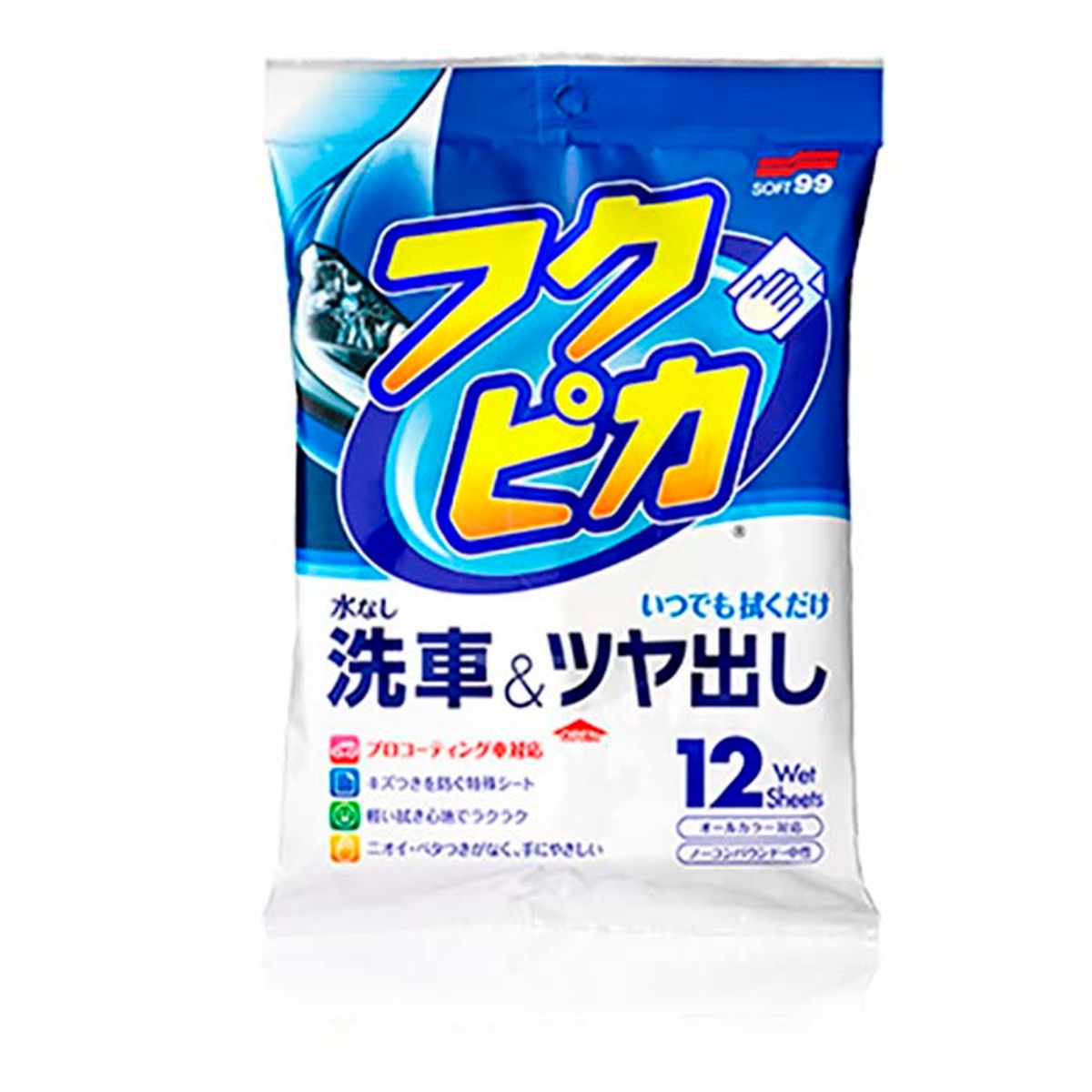 Soft99 Fukupika Wash & Wax 12 stk. wipes