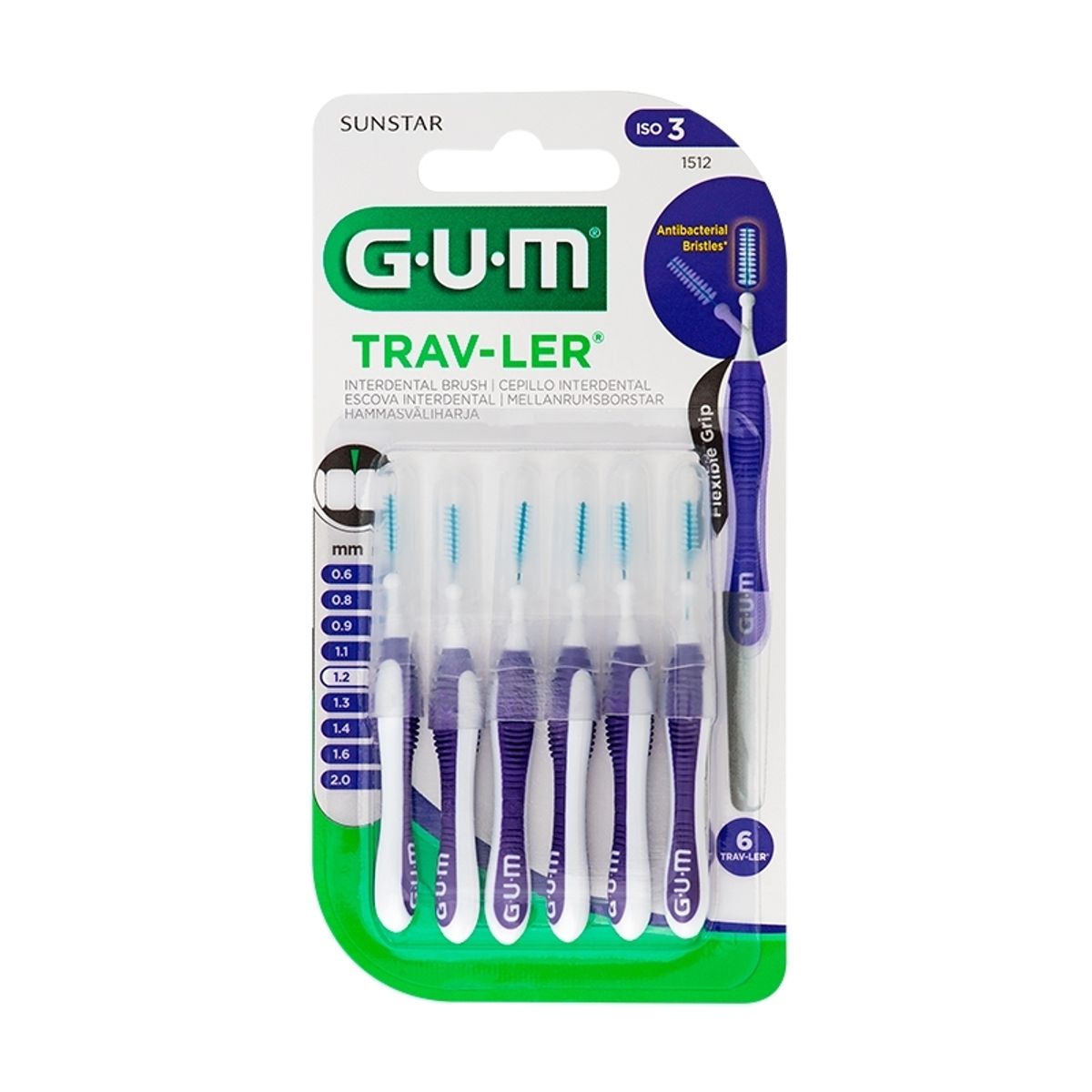 GUM Trav-ler mellemrumsbørster 1,2 mm