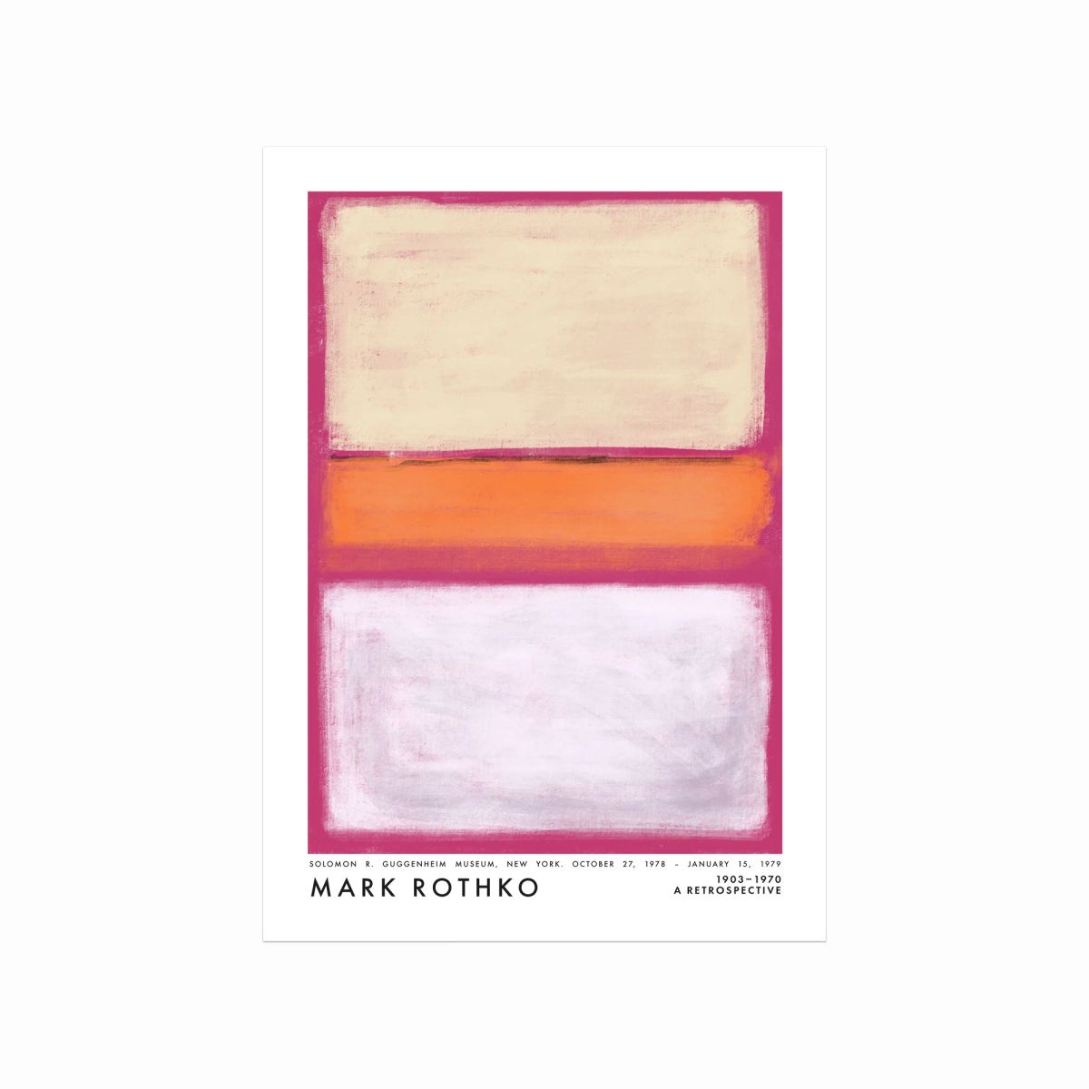 Mark Rothko plakat (White, orange, pink)