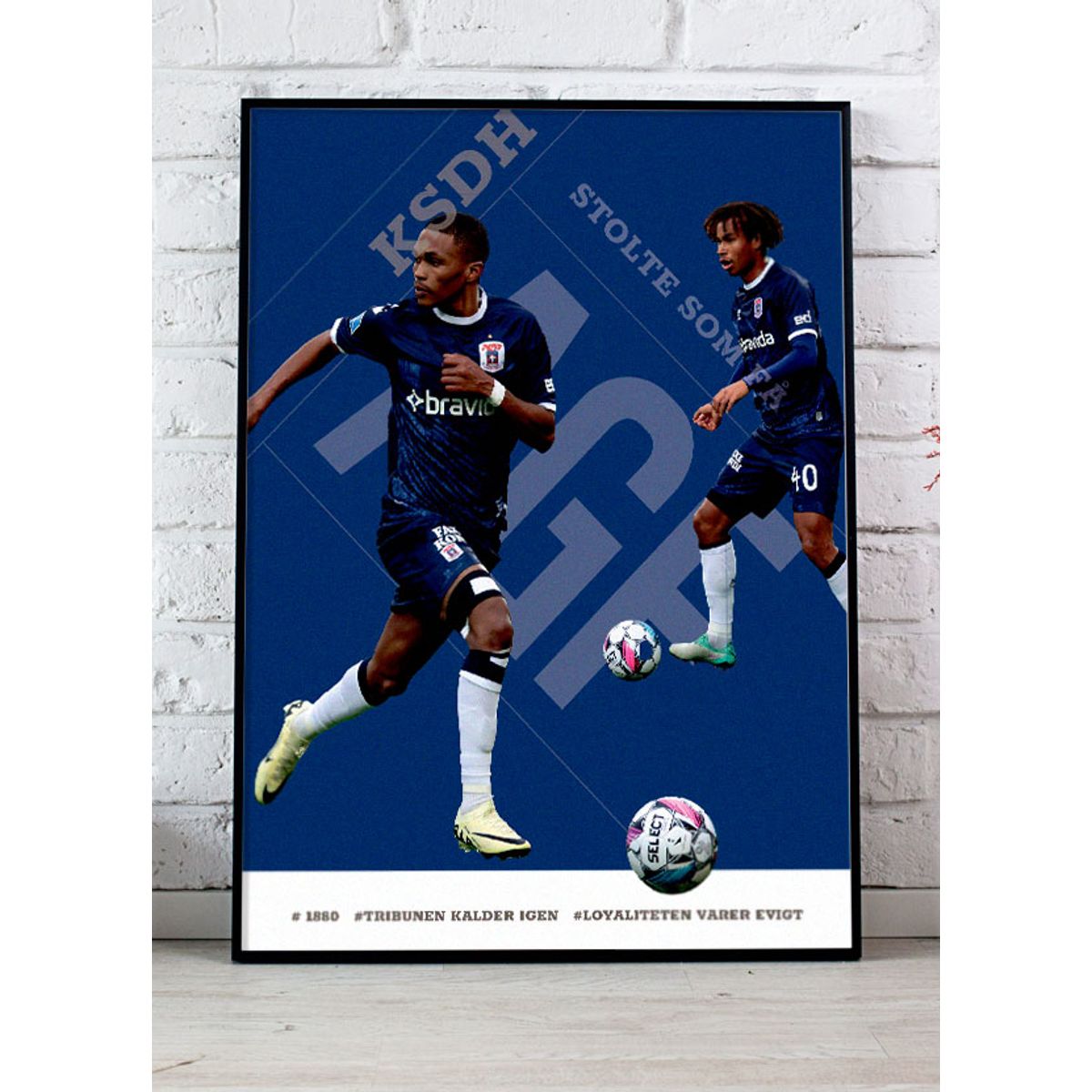 AGF-plakat - 2 spillere - Gift Links og Jonas Jensen-Abbew - 70 x 100 cm - Kr. 349,-