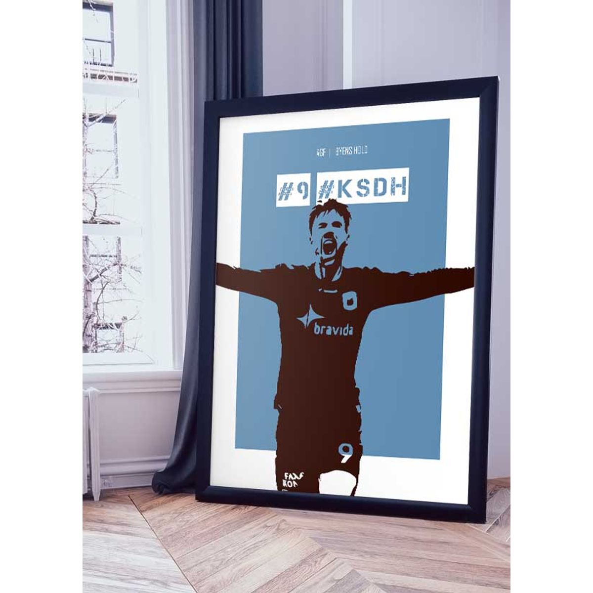 KSDH AGF-plakat Nr. 9 Paddy blå - 70 x 100 cm - Kr. 349,-