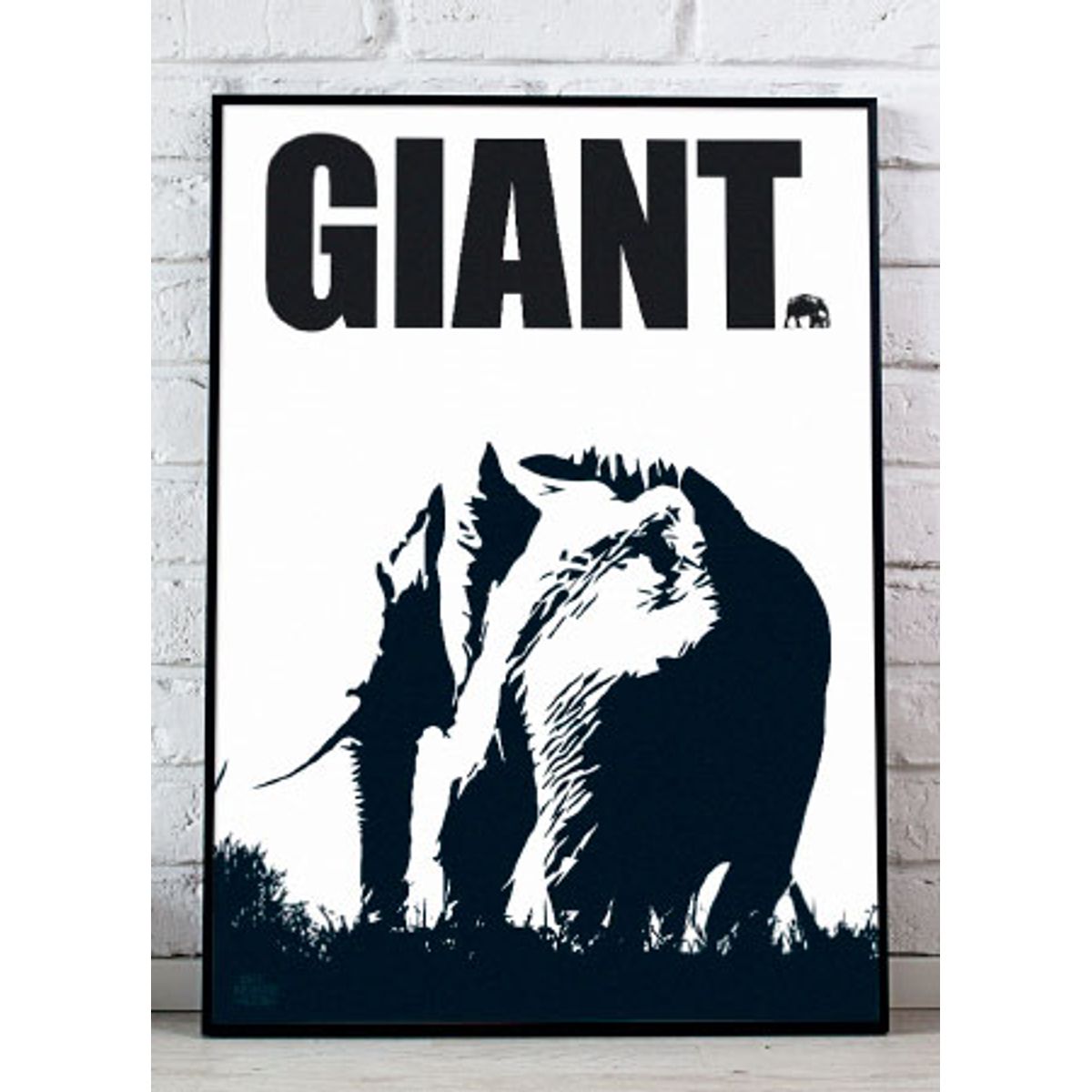 Plakat med elefant - 30 x 40 cm - Kr. 219,-