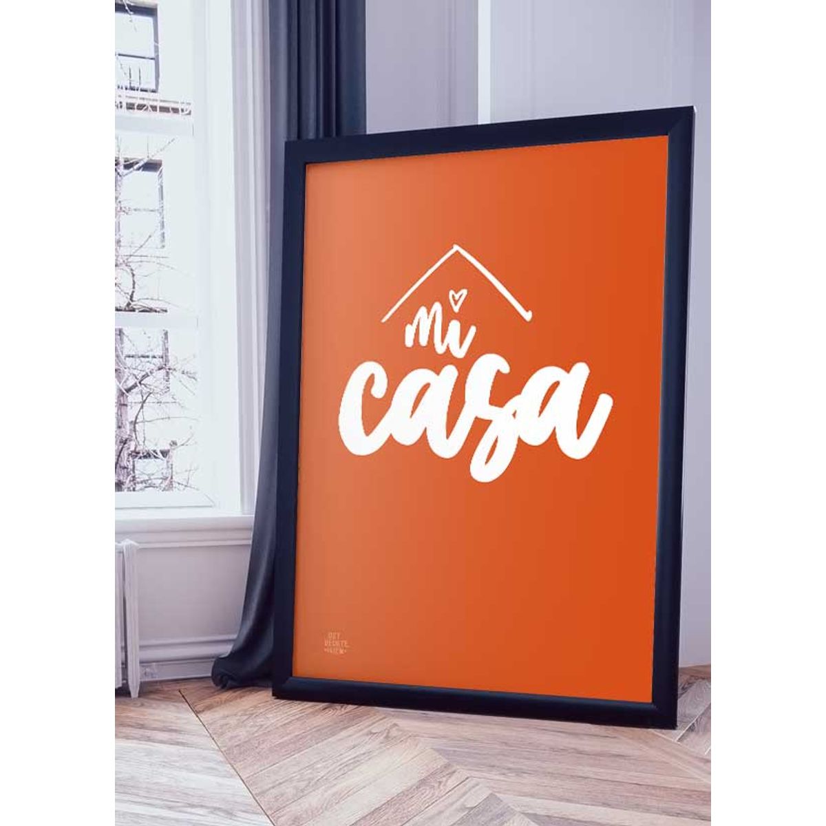 Mi casa-plakat (orange) - 21 x 29,7 (A4) Kr. 199,-