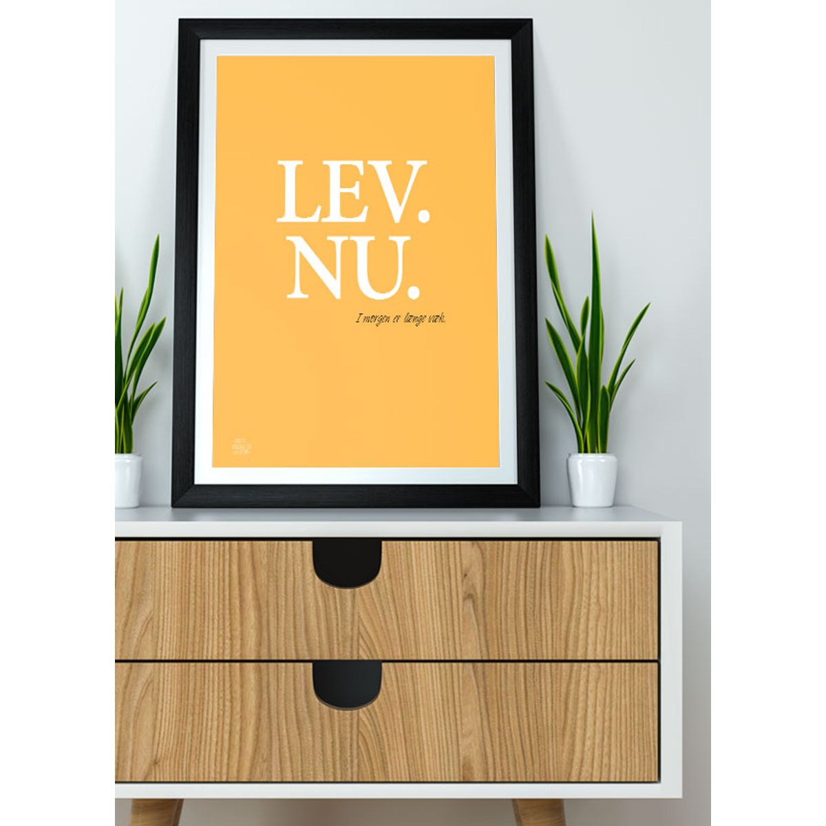 Lev nu-plakat (gul) - 50 x 70 cm - Kr. 279,-