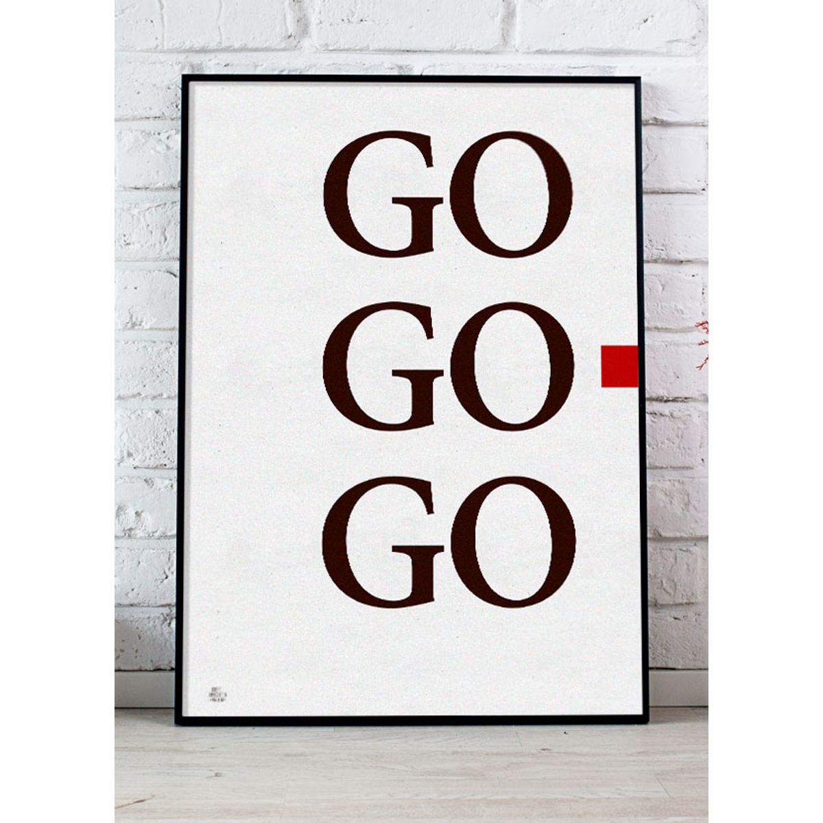 GO GO GO-plakat (rød) - 50 x 70 cm - Kr. 279,-