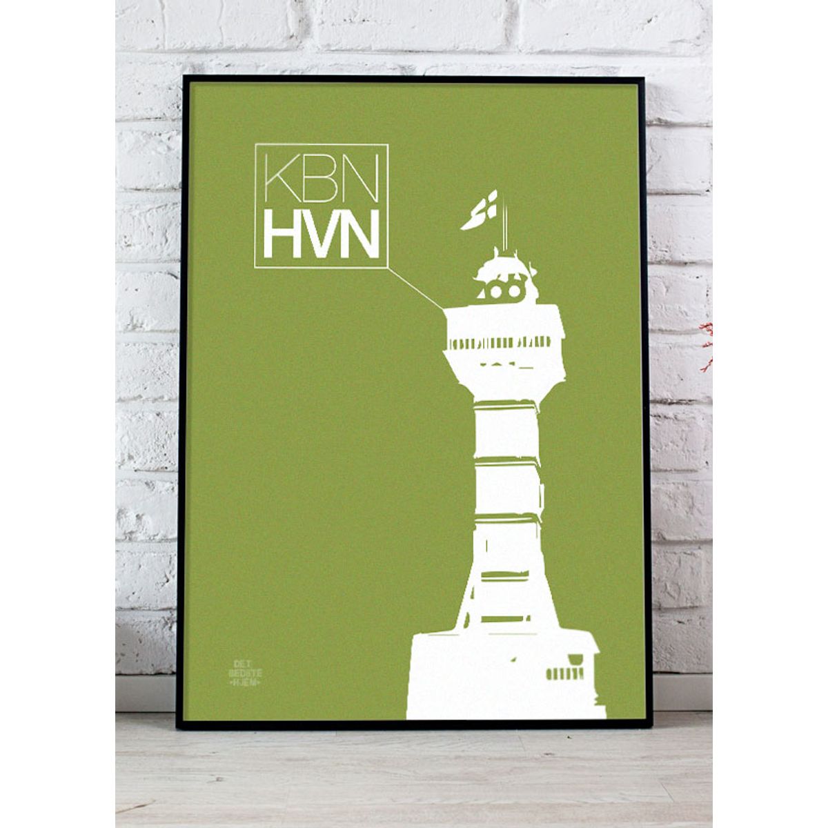 København-plakat med zoo-tårnet (grøn) - 50 x 70 cm - Kr. 279,-