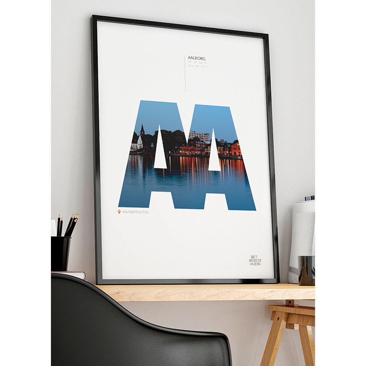 Aalborg-plakat - havnefronten - 50 x 70 cm - Kr. 279,-