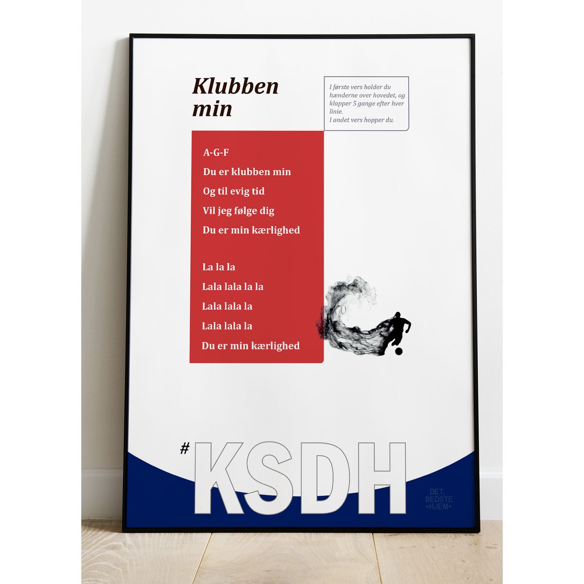 Kom så de hviiie-fansang-plakat - Klubben Min-rød - 21 x 29,7 (A4) Kr. 199,-