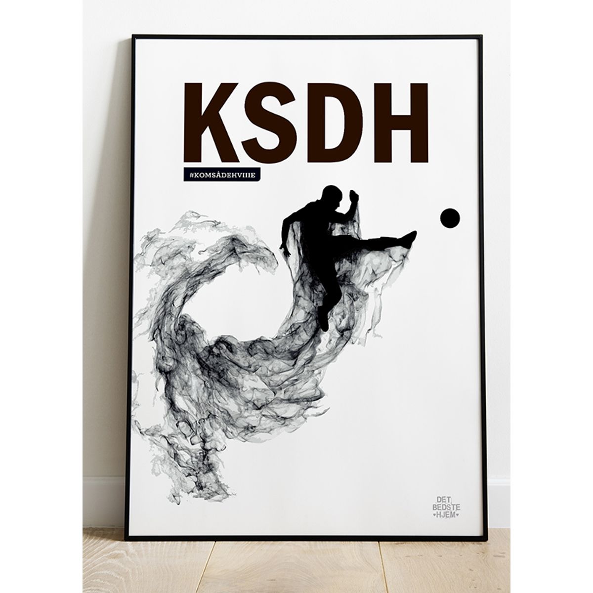 Kom så de hviiie-spark-fodboldplakat - 70 x 100 cm - Kr. 349,-