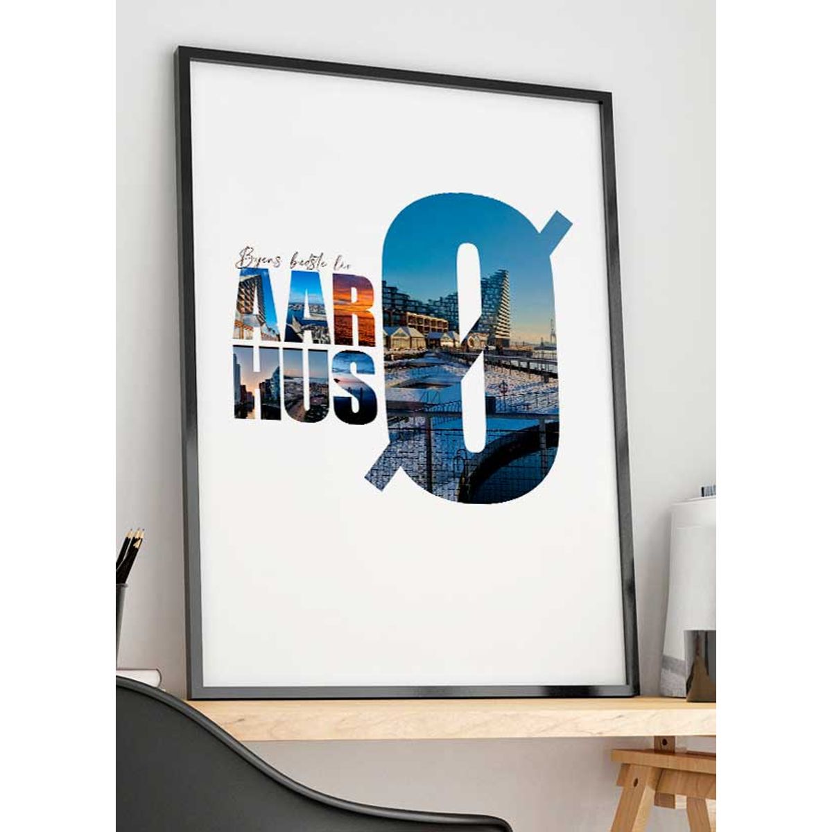 Aarhus Ø-byplakat - byens bedste liv - Download PDF og print selv i mange formater - kr. 299