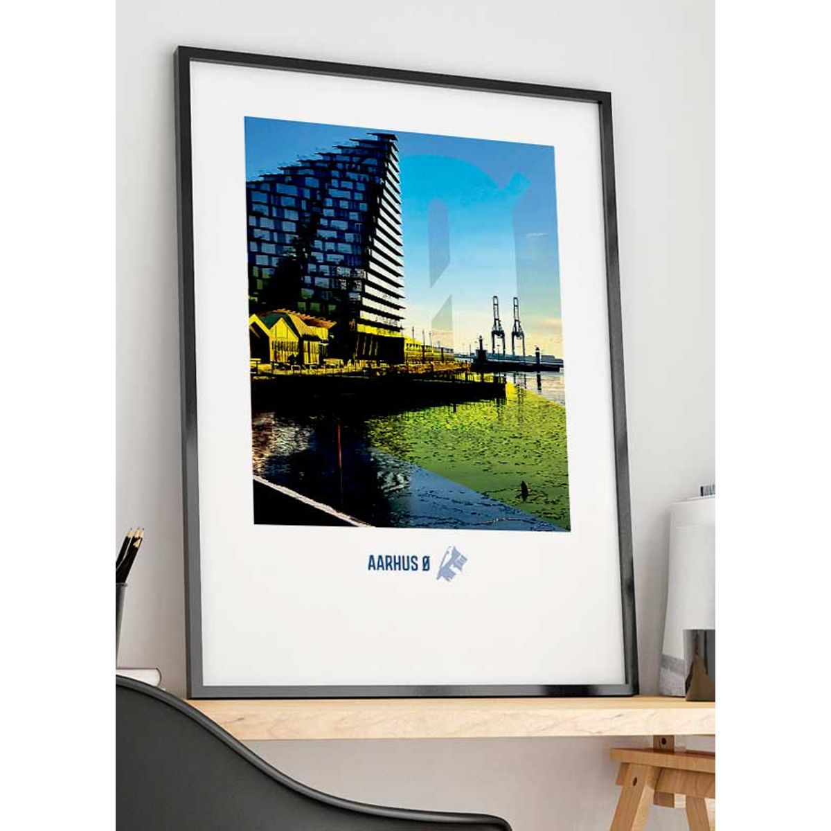 Aarhus Ø-byplakat - Bassin 7 - 21 x 29,7 (A4) Kr. 199,-