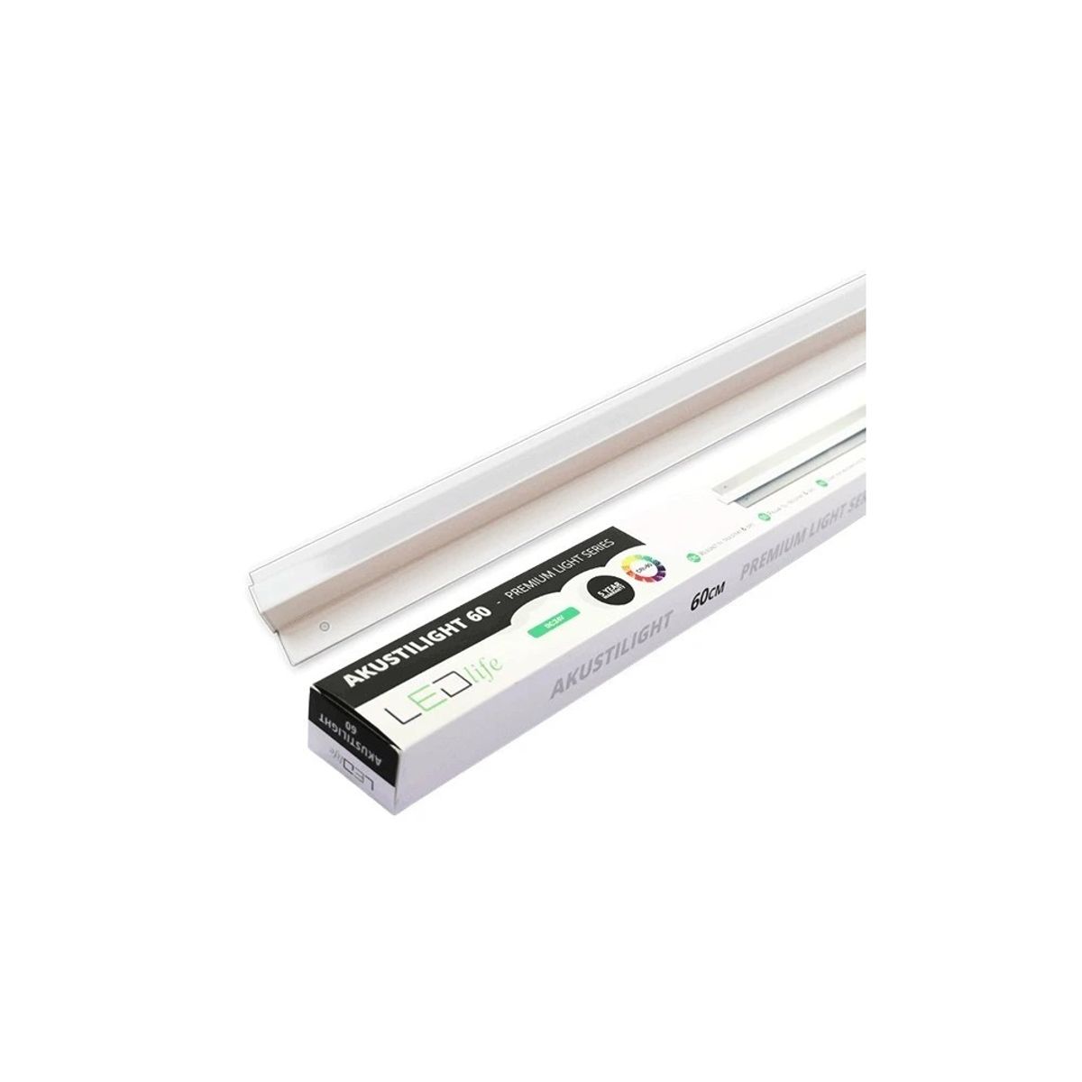 LED Troldtekt Skinne 60 cm, CCT - 19W, Akustilight, Planforsænket, 24V