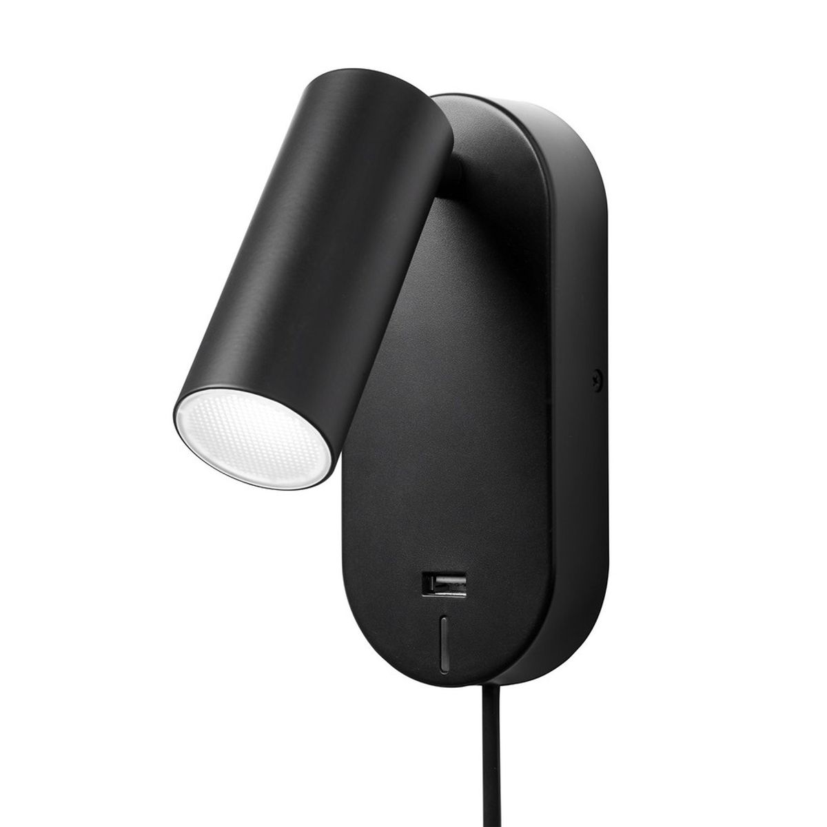 Ego LED Væglampe 4,5W Med Touch Dæmp og USB - Sort