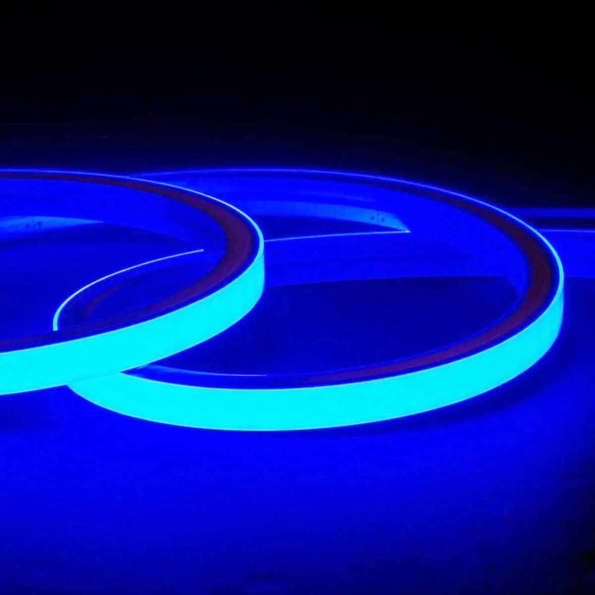 AnyCut Neon Flex 10x10 Blå LED strip - 5m, 8W/m, 12V, Ingen klippeafstand - Kulør : Blå