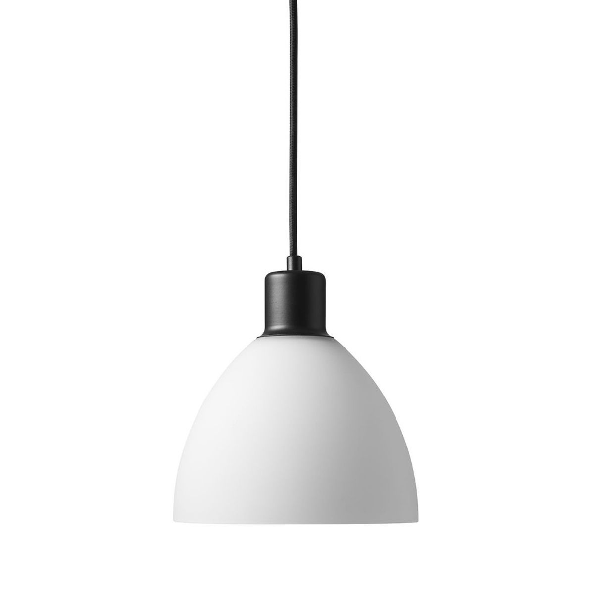 IDA Pendel Lampe Ø18 Til E27 i Sort/Opal Glas