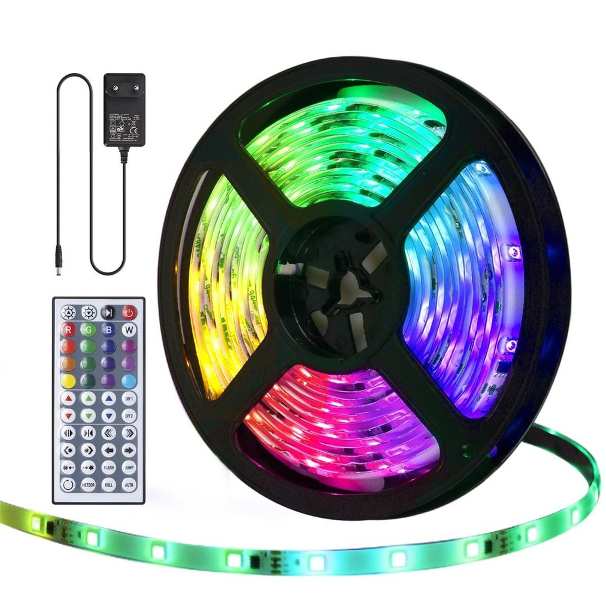 Aigostar Digital RGB LED Strip Sæt 24W, IP65, (12V/230V) - 5 Meter