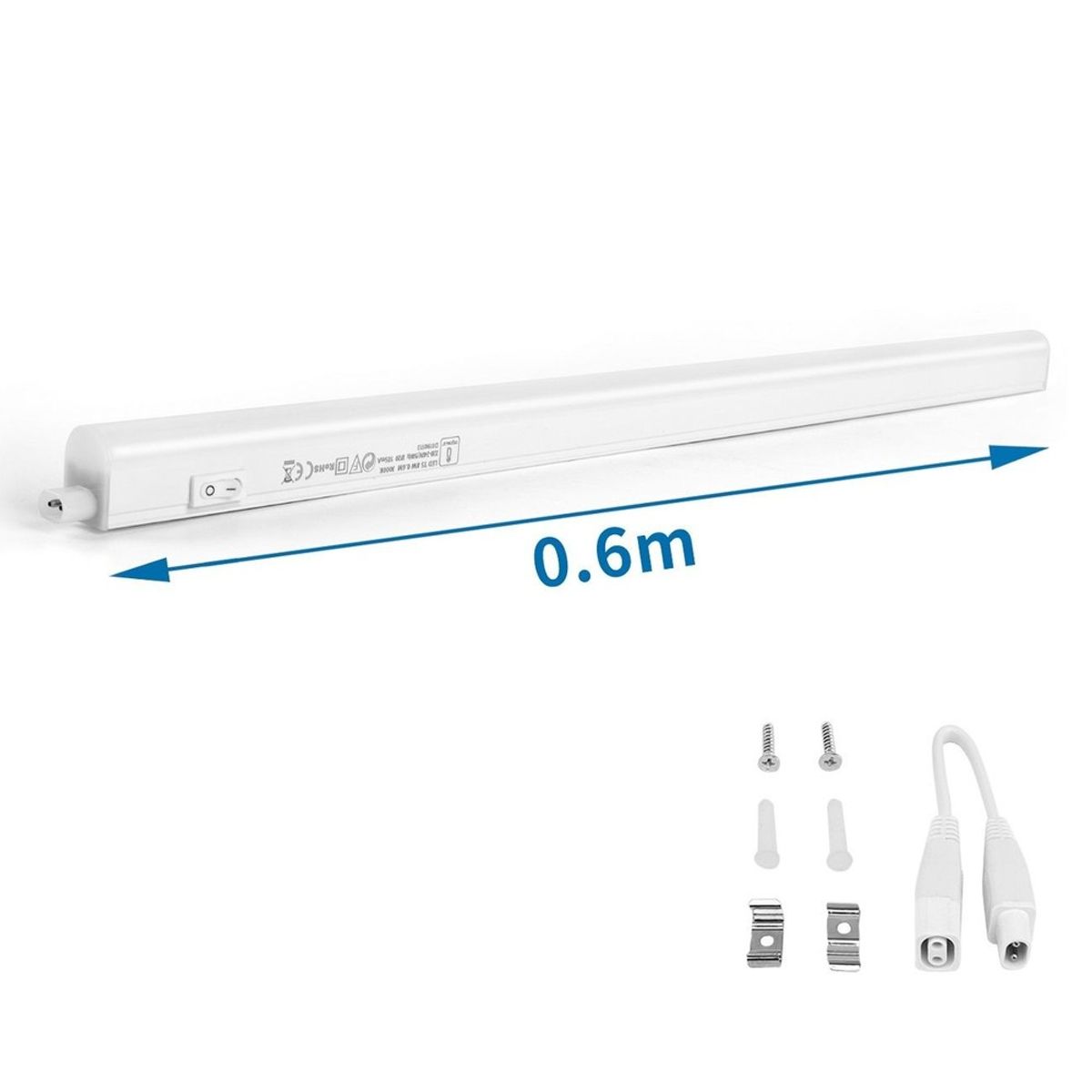 Aigostar Slim T5 LED underskabsarmatur på 8W i 4000K, 230V - 600 mm