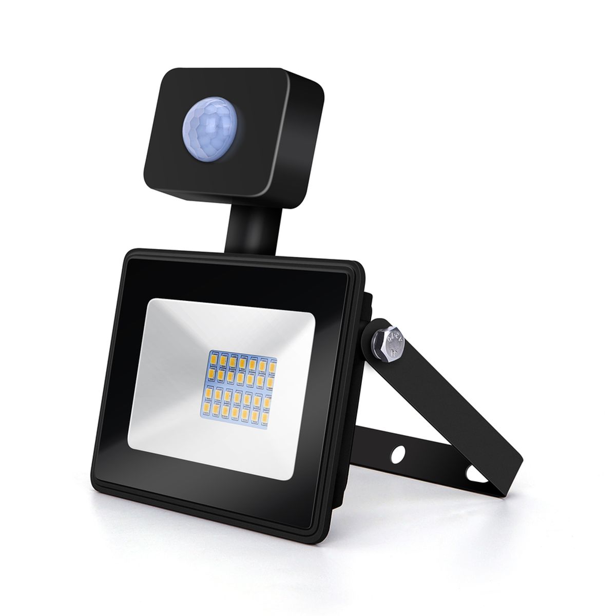 Aigostar LED projektør 20W m/Sensor i 4000K, IP65, 230V - Sort