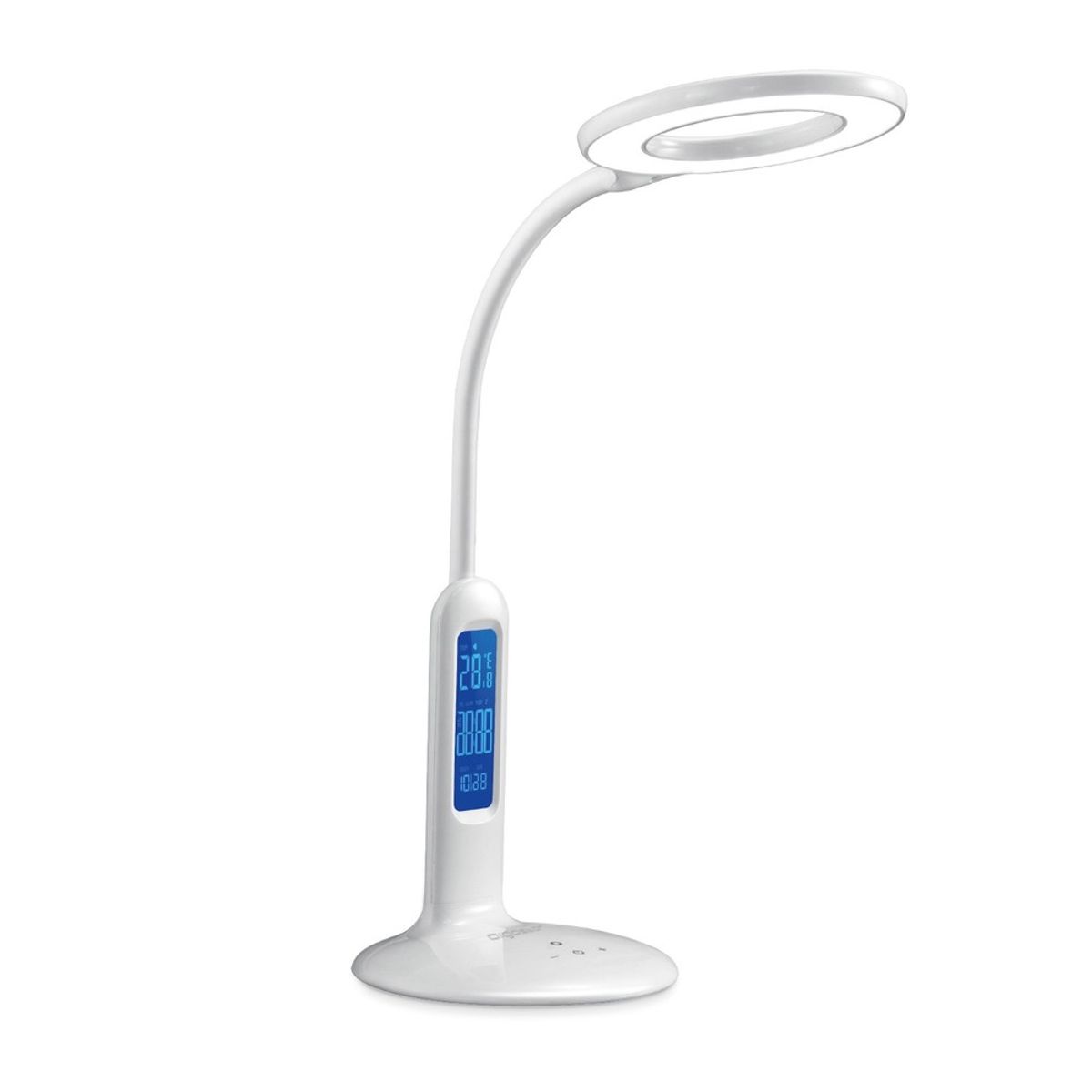 Multifunktionel Dæmpbar CCT LED Bordlampe 7W Med Ur - Hvid