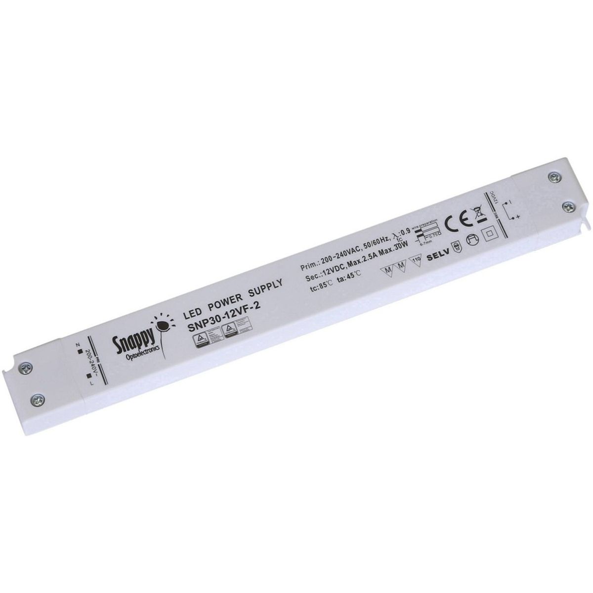 Kvalitets 12V Slim LED Driver 30W - Snappy