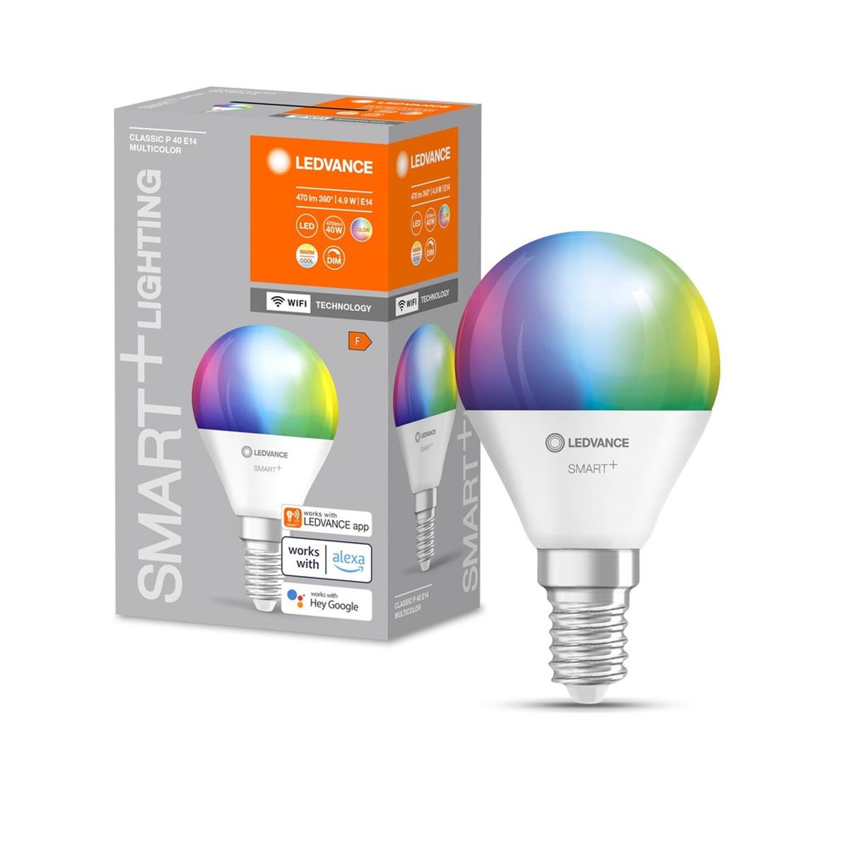 LEDVANCE SMART+ WiFi E14 LED Kronepære 4,9W i RGB+CCT