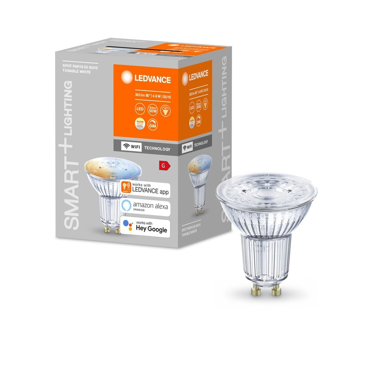 LEDVANCE SMART+ WiFi GU10 LED Pære 4,9W i CCT 2700K-6500K