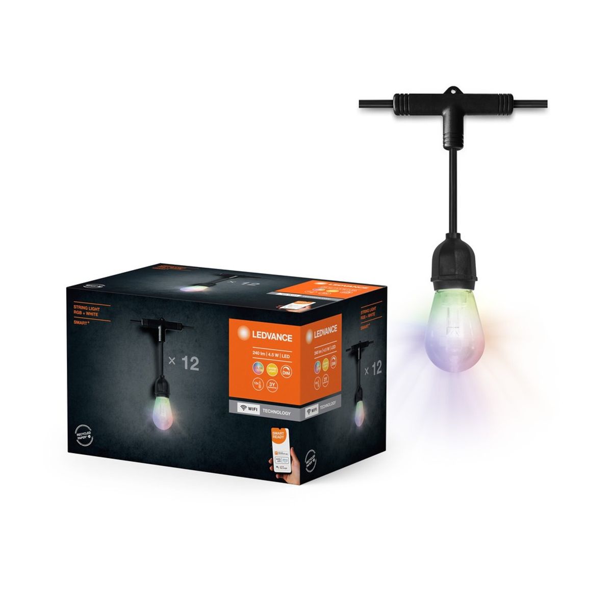 LEDVANCE SMART+ WiFi LED Party Lyskæde 4,5W i RGBW IP44 - 7,5M