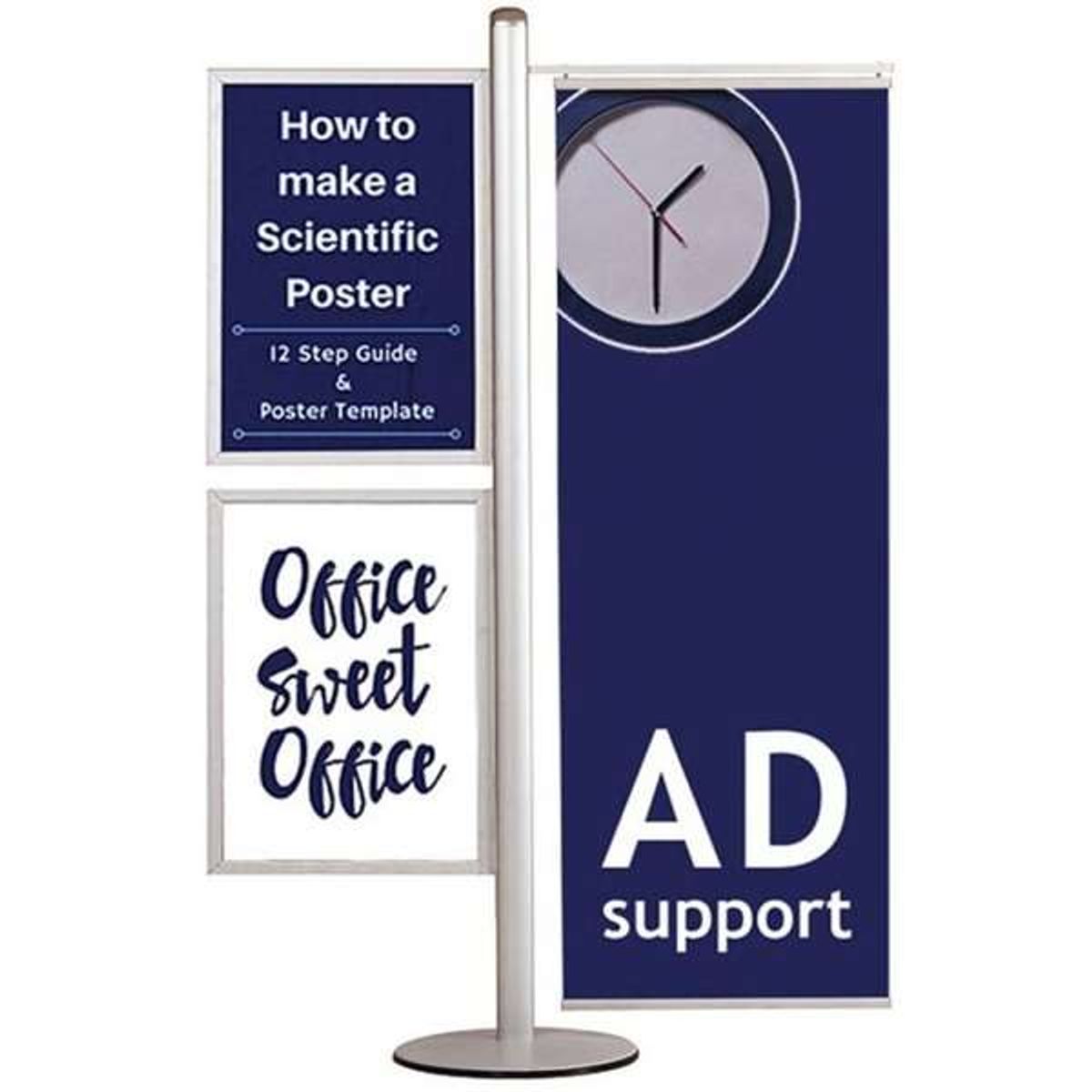 Multi Stander 16 - Dobbeltsidet med 2x50x70 Slide-in +50cm banner