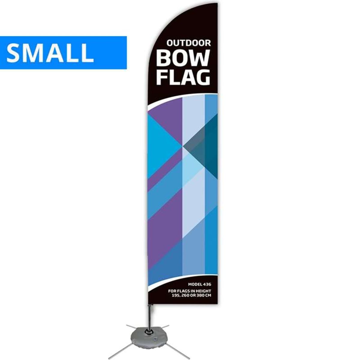 Beachflag, Outdoor Bow Flag, Small inkl. flag og Cross Flag Base