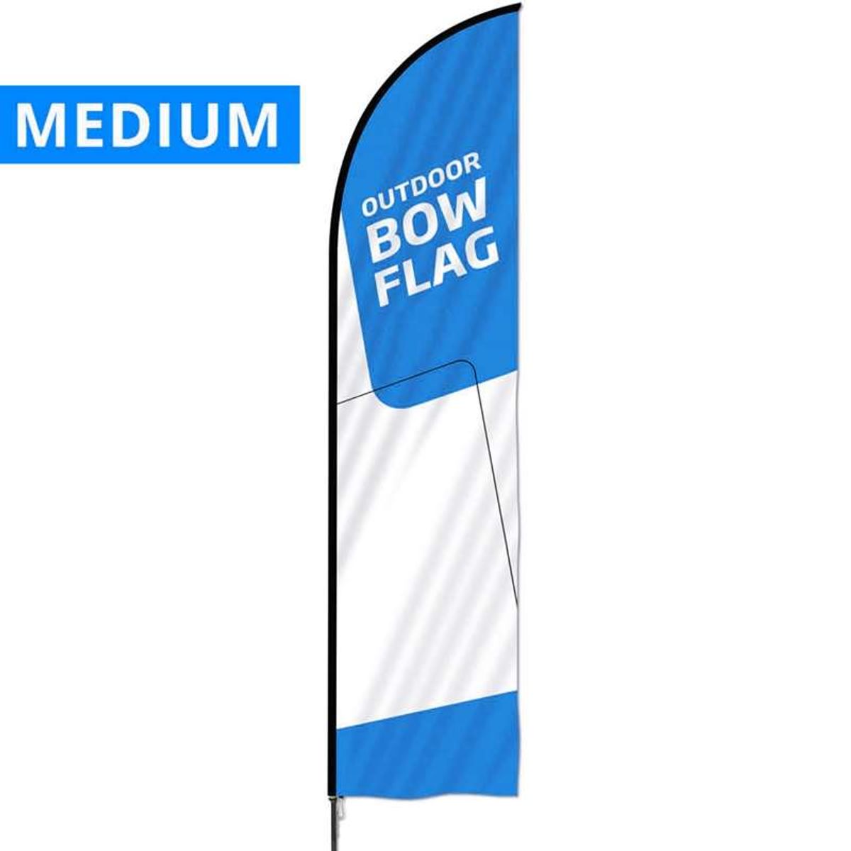 Udendørs Buet Flag - Medium - Inkl. flag og Spike flag base