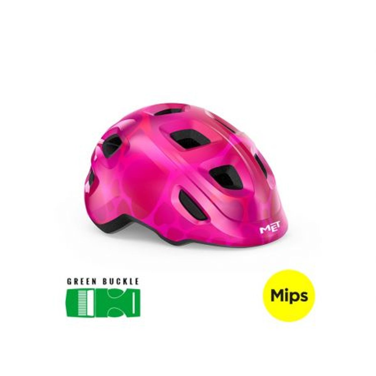 MET Hooray MIPS Pink Hearts/Glossy - Børnecykelhjelm