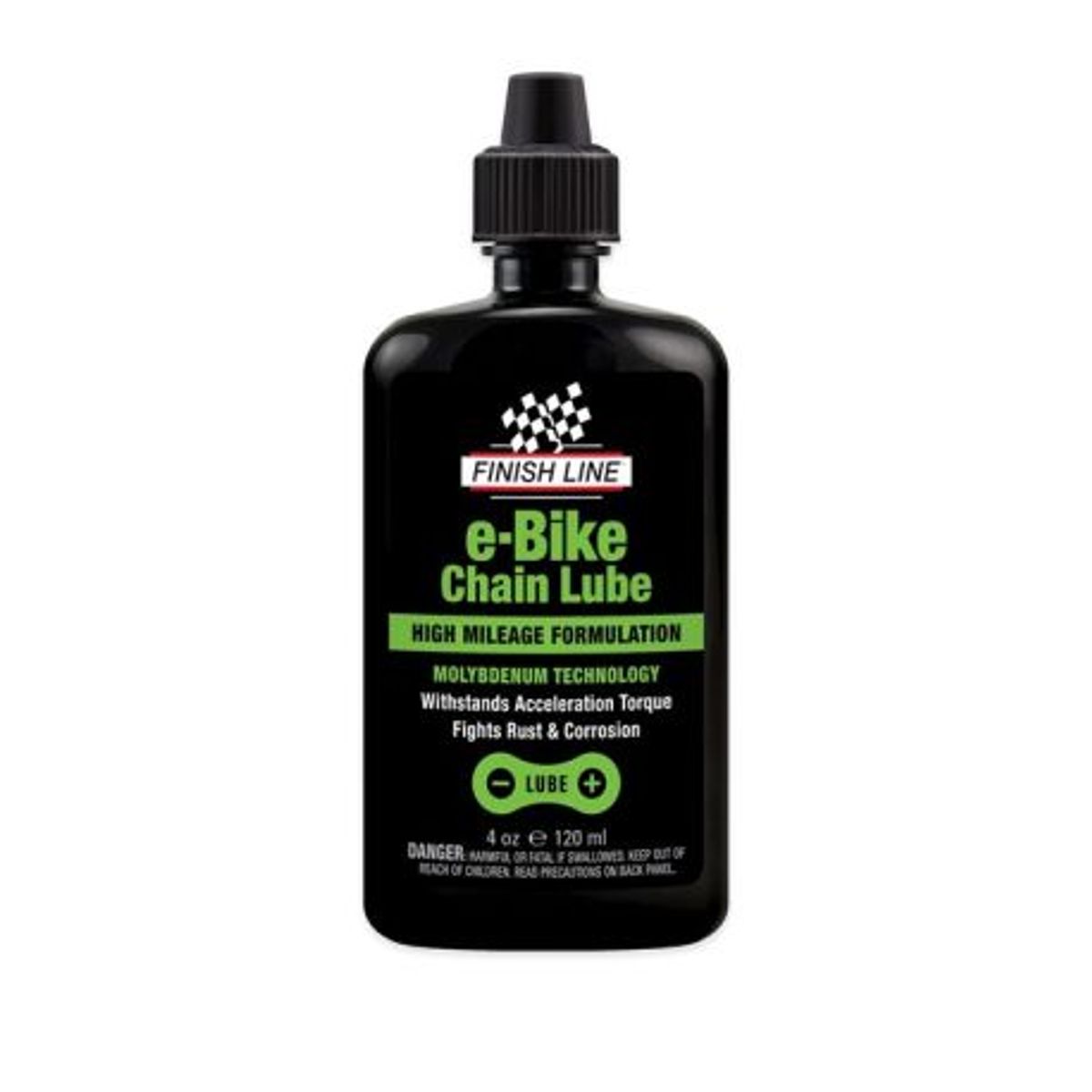 Finish Line E-Bike Chain lube 120ml (4oz) flaske - sort