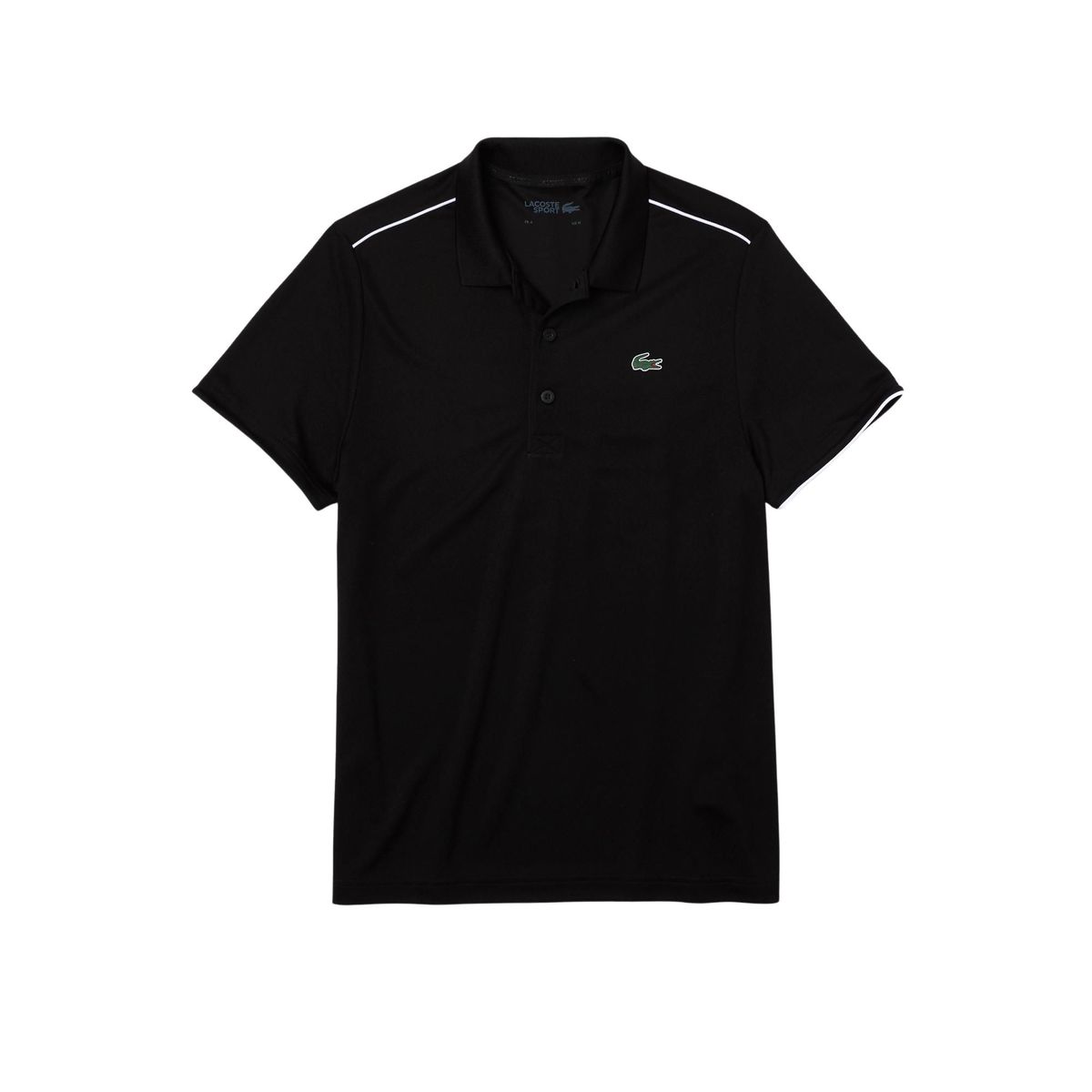 Lacoste Sport Breathable Piqué Polo Black/white