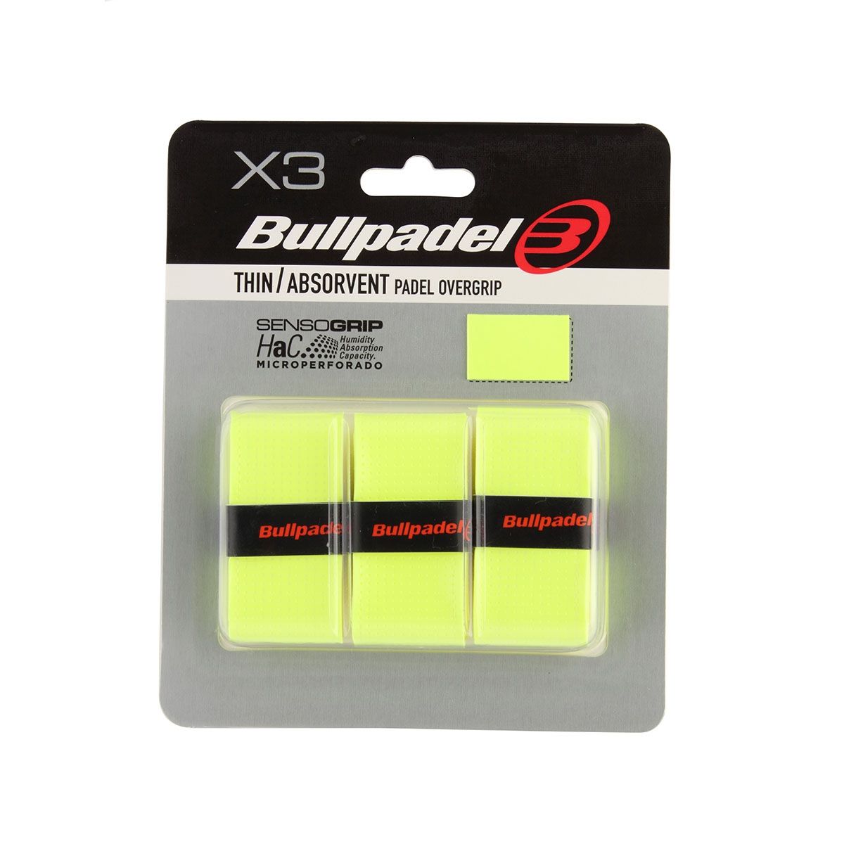 Bullpadel Thin/Absorvent Padel Overgrip Neon 3-Pak