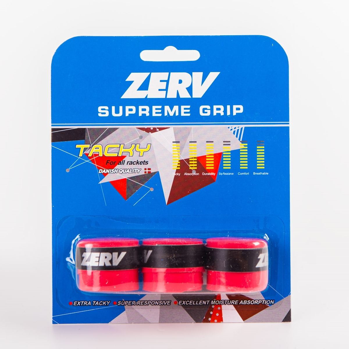 ZERV Supreme Grip Rød 3-pak