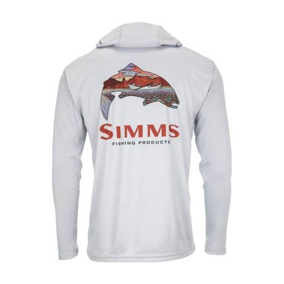 Simms Tech Hoody - Artist Series Trout Logo Flame/Sterling